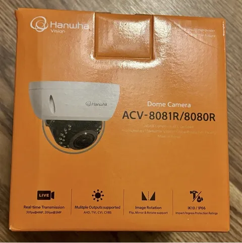 Hanwha ACV-8080R  5MP  Vandal Dome Analog Camera, 3.5-10.5mm Lens