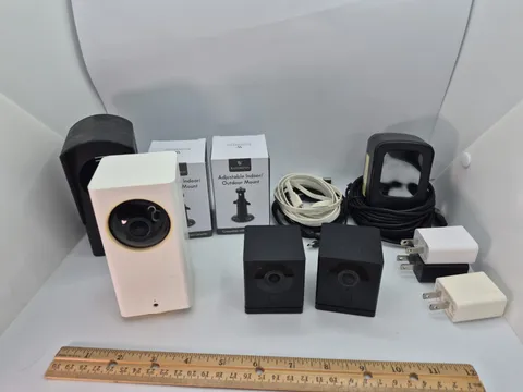 Wyze Security Camera Lot 2x Cam V2 + Cam Pan + Mounts SD Card Tested Working