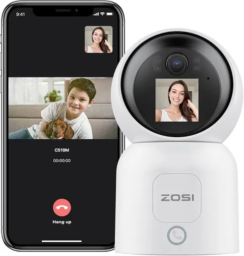 ZOSI C519M 4K Wi-Fi Indoor Pan/Tilt Camera, Human Detect, 2-Way, microSD