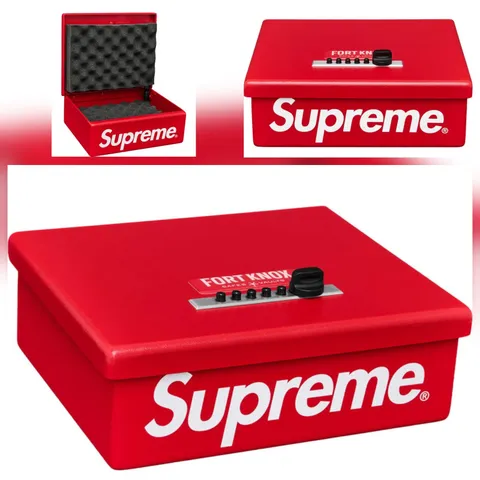 Supreme x Fort knox Steel Safe | Pistol Storage | Security For Guns RED 22LBS 🔥