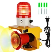 kbaoele AC110V Industrial Siren Alarm Strobe Light-120dB Loud Horn&Waterproof