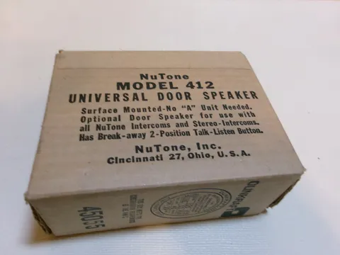 NOS NuTone Model 412 Universal Door Speaker Surface Mounted Sealed Box