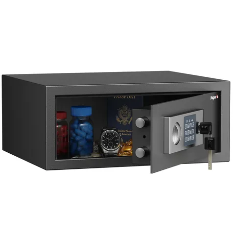 0.7 Cubic Feet Safe Box, Digital Security Lock Box with Shelf & Keypad & Comb...