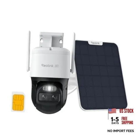 4K Dual Lens Cellular Security Camera Outdoor, Solar Wireless PTZ | 4G Set