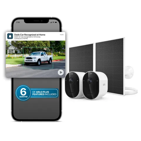 Arlo Pro Security Camera 2K HDR (6th Gen, 2025 Release) 2 2 Cameras, White