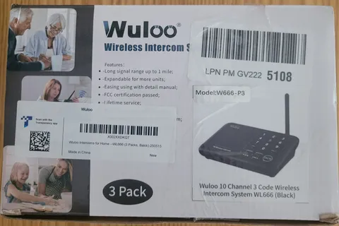 Wuloo 10 Channel 3 code Intercom System 1 Mile Range WL666 Lot of 3
