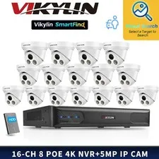 VIKYLIN SmartFind 8POE 16CH NVR System Dual light Color  5MP IP Camera Lot