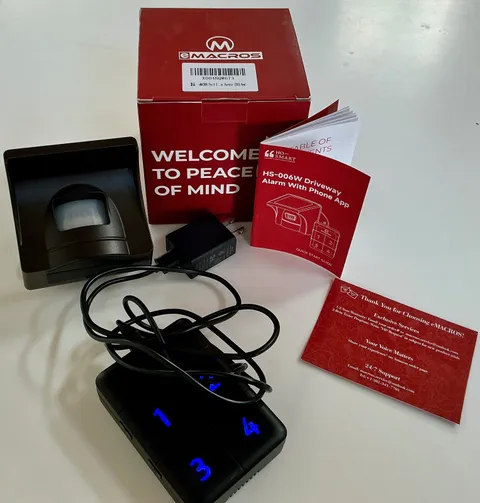 eMACROS Pro 4 Smart Solar Driveway Alarm    1/2 Mile Wireless Range **NEW**