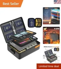 5200°F Fireproof Document Organizer with Lock Fireproof & Waterproof File Org...