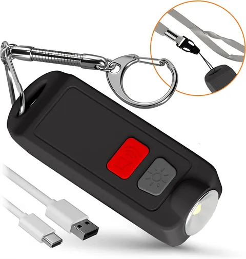 Self Defense Personal Alarm Keychain for Women – USB Rechargeable Waterproof