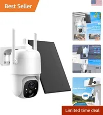 Advanced Solar Security Camera - 2K 3MP Pan Tilt 355° View IP65 Waterproof
