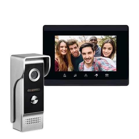 AMOCAM Video Intercom System, 7 Inches Monitor Wired Video Door Phone Doorbel...