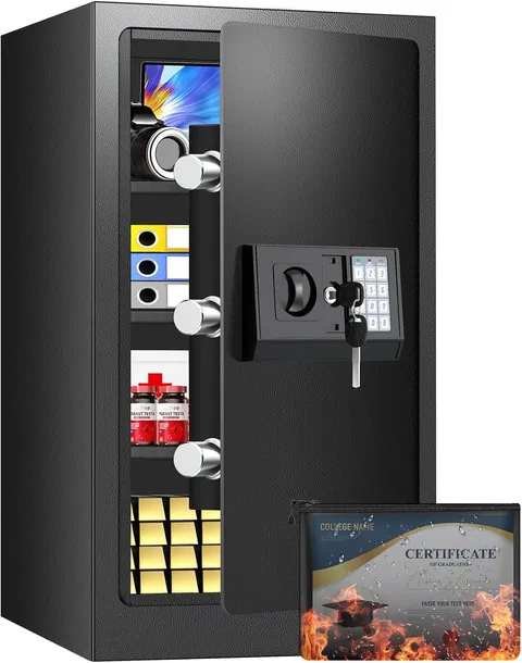 [27.57''] Tall Safe Box, Home Safe with Fireproof Waterproof Bag, 6.2 Cuft Anti-