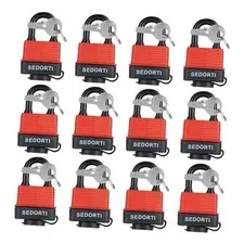 Colored Waterproof Padlocks, Red-Covered Laminated Steel Lock, RED 40mm*12