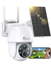 Solar Security Camera Wireless Outdoor, WiFi 6 with 4dBi Antenna for Stable 2...