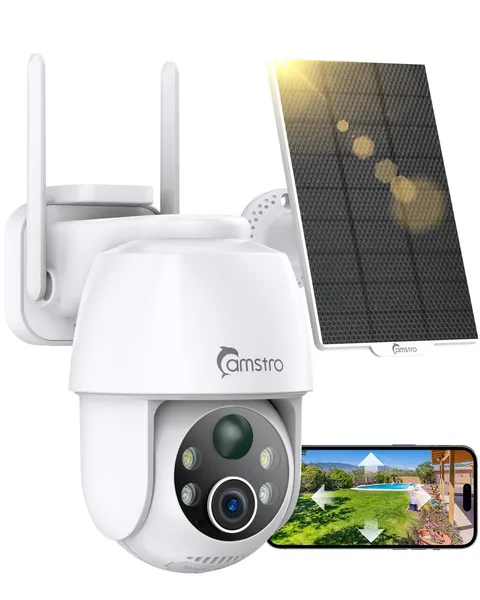 Solar Security Camera Wireless Outdoor, WiFi 6 with 4dBi Antenna for Stable 2...