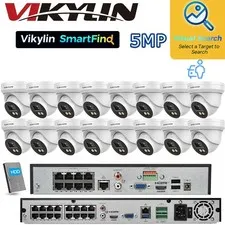 VIKYLIN SmartFind NVR System Full Color Night Light 5MP Mini IP Camera MD Lot US