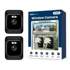 2K Indoor Window Camera with Adjustable Mount, No Drill Window Security Camer...