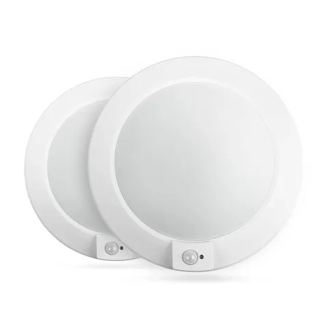 ECOELER PIR Motion Sensor Ceiling Light, 3CCT Selectable 2 - Pack, White