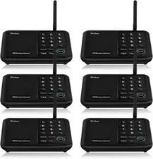 Wuloo Intercoms Wireless for Home 5280 Feet Range 10 Channel 6 Pack Black