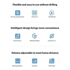 Wireless Doorbell Intercom Smart Long Range Communicate Home Office