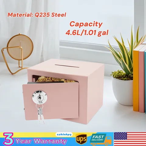 Small Safe Box with Drop Slot, Safe Box for Money, Cash Safe Box for Cabinets