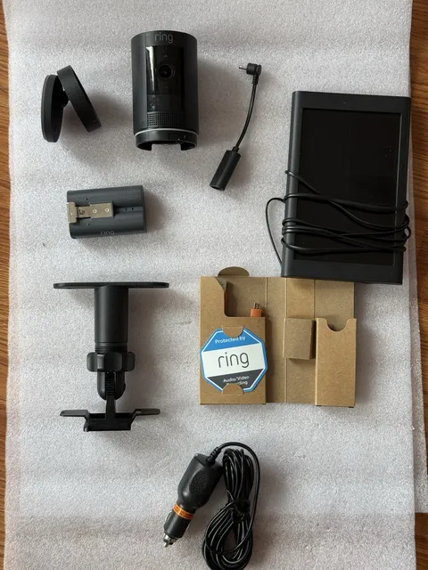 Ring Stick Up Cam 1080p Wi-Fi Battery + Solar Panel Mount Accessories Black