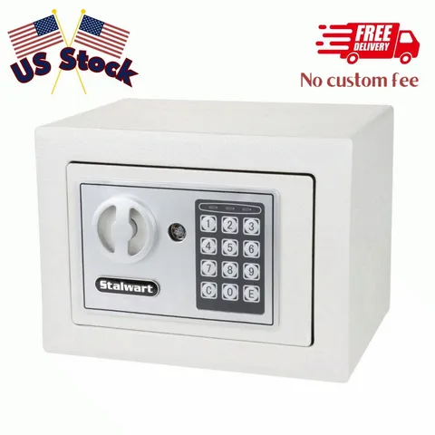 Digital Safe Box, Compact Steel Lock Box with Electronic Keypad (Gray)