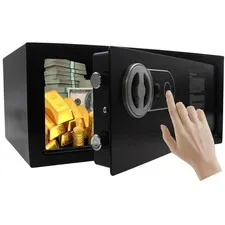 Yuanshikj (0.6 Cubic Feet) Fingerprint And Key Security Safe Lock Box Steel Digi