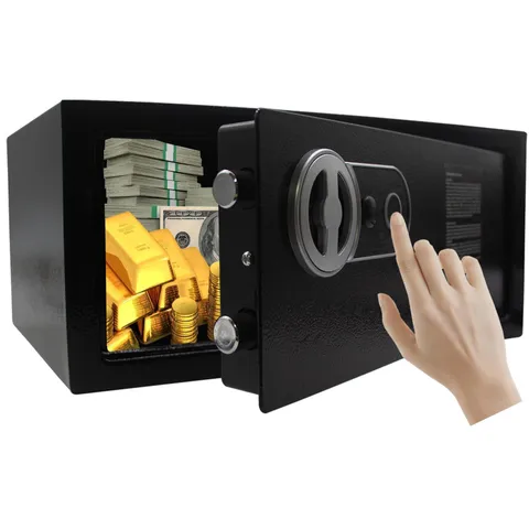 Yuanshikj (0.6 Cubic Feet) Fingerprint And Key Security Safe Lock Box Steel Digi