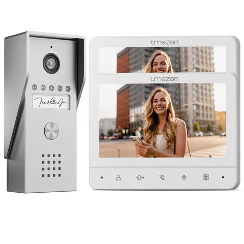 Video Doorbell System Entry Intercom 2×7inch LCD Monitor 2-Way Audio Waterproof