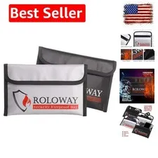 Small Fireproof Bag 5 x 8 inches, Non-itchy Fireproof Money Bag for Cash, Val...