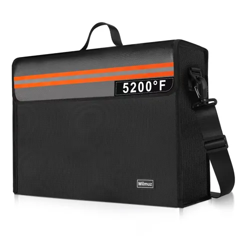 Fireproof Document Box 5200℉ Insulated Waterproof 14.9"x11.8"x4.7" - Safe