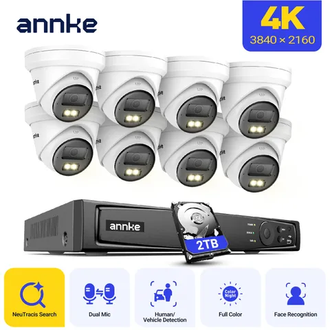 ANNKE Neutracis 8CH NVR 4K Color POE Security Camera System AI Face Recognition