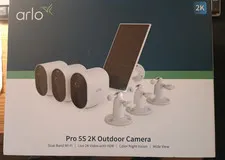 Arlo Pro 5S 2K Spotlight Camera  3 Cameras & 1 Solar Panel - White (VMK4360P)