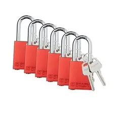 Safety Lockout Padlock Sets - - Safety Lockout Padlocks - 2 Keyed Alike Red