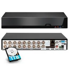 【2026 Upgraded】16 Channel Security DVR System with 1TB Hard Drive Hybrid 6
