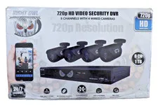 Night Owl 8 Channel 720p HD DVR Security System 4 Wired Cameras 1TB Open Box