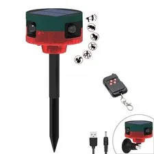 Solar Outdoor Motion Sensor Alarm - Dog Barking&Gunshot Sound, 13 Kinds of So...