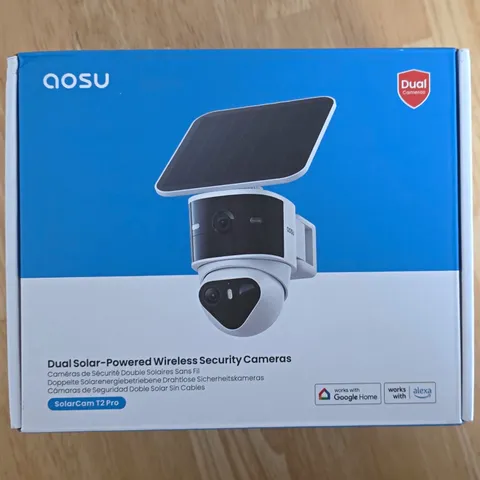 AOSU SolarCam T2 Pro 2-Cam Dual Solar Wi-Fi Wireless Outdoor 2K Local Storage