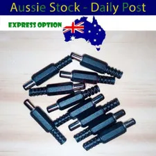 10pcs DC 5.5x2.5mm Power Cable Male Plug 10mm Shaft Connector Adaptor Plastic