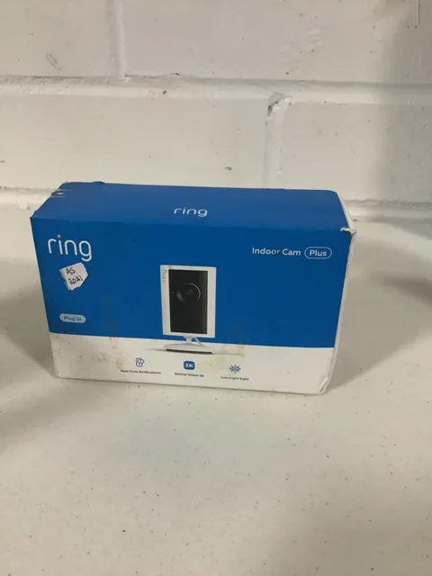 Ring Indoor Cam Plus Retinal Vision 2K Low Light Sight W/ Motion Detection