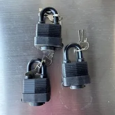 3Pc Waterproof Padlocks 30mm Heavy Duty Keyed Pad Locks Durable Steel Security