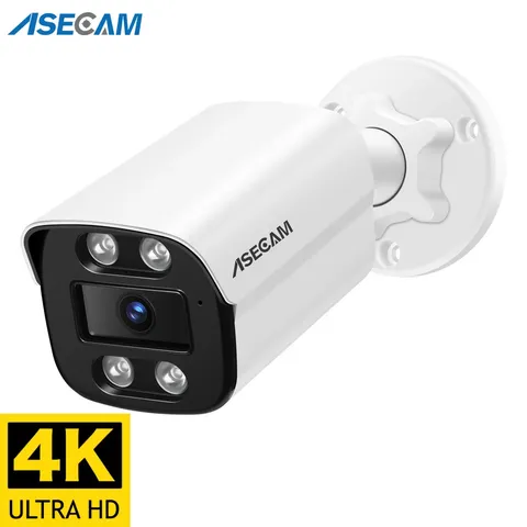 ASECAM 4K 8MP PoE IP Camera Outdoor CCTV Audio AI Human Detection