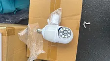 White Bulb Camera PTZ Pan/Tilt Wi-Fi Wireless Color Night Vision Indoor/Outdoor