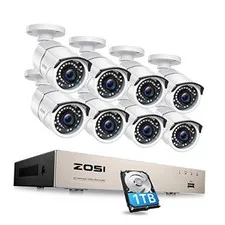 8CH PoE Home Security Cameras System with 1TB Hard Drive,H.265+ 5MP 8-Channel