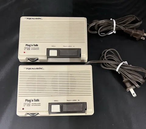 Pair Vintage Realistic Plug N Talk 2 Station FM Wireless Intercom 43-207C