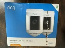 Ring Spotlight Cam Plus Camera Indoor/Outdoor Wireless Pack of 2 Battery