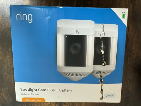 Ring Spotlight Cam Plus Camera Indoor/Outdoor Wireless Pack of 2 Battery