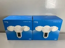2-Pack Ring Floodlight Cam Plus Wired Surveillance Outdoor Camera 1080p - White